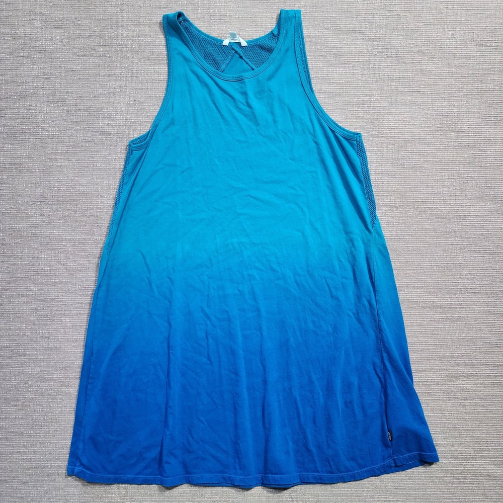 Vans Womens Blue Ombre Mesh Detail Sleeveless A-Line Cotton Tank Dress Size M - Picture 1 of 9